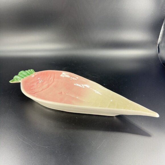 Italian Pottery Vegetable Radish Tray Long Serving Dish Hand Painted Ceramic - Picture 12 of 16